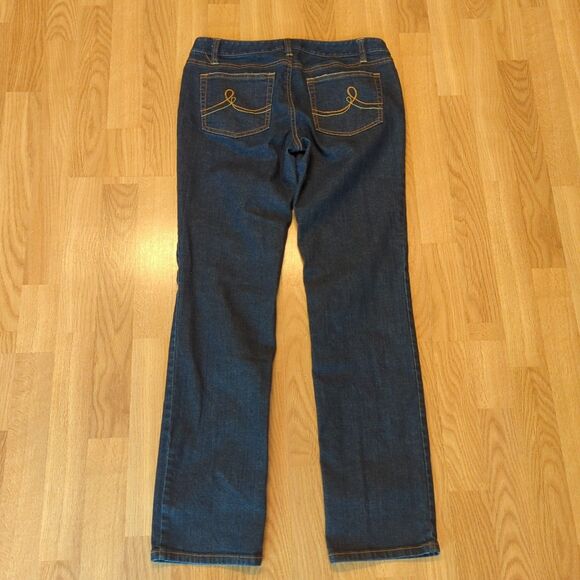 Ann Taylor Loft Slim & Straight Jeans Womens 6 Blue Dark Wash Stretch - Picture 4 of 6